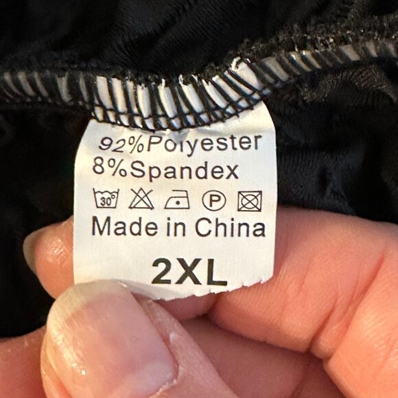 Women's Plus 2 XL Viral TikTok Style Butt Lifting Leggings Black Waffle Scrunch - Picture 8 of 8